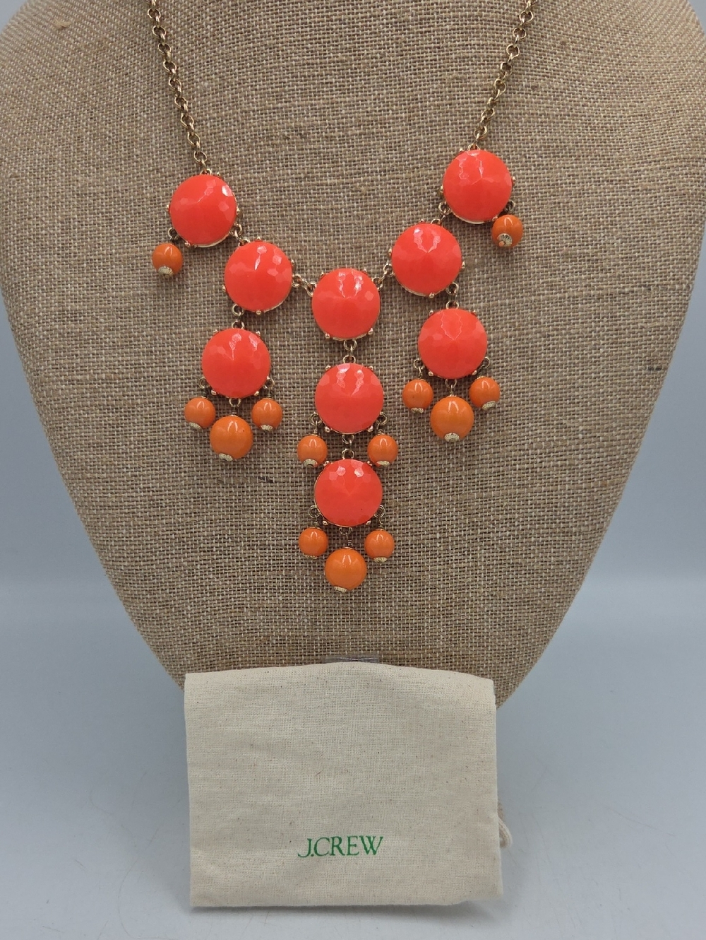 J. Crew Orange Bubble Statement Necklace
